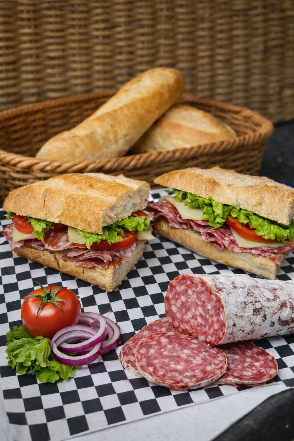 Freshly prepared sandwiches